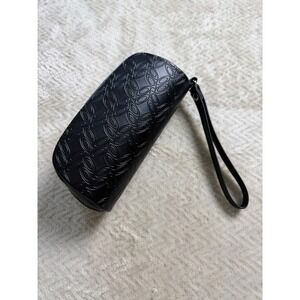 Oakley Black Embossed Ellipse Logo Sunglasses Case with Wristlet Strap
